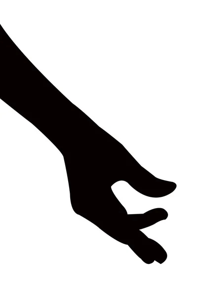 Een Hand Silhouet Vector — Stockvector