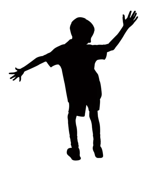 Een Jongen Dansen Lichaam Silhouet Vector — Stockvector