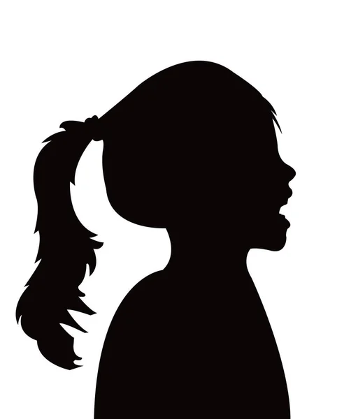 Een Meisje Hoofd Silhouet Vector — Stockvector