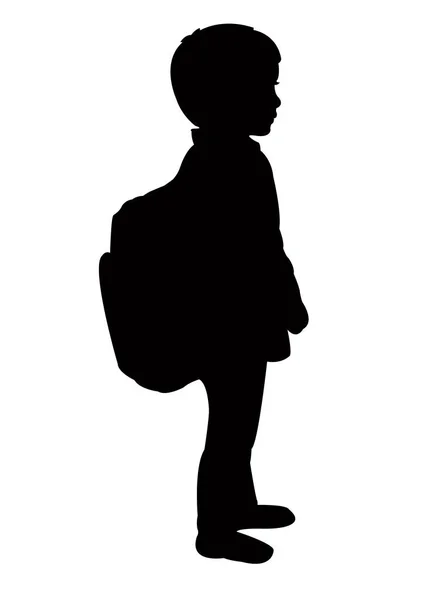 Student Backpack Silhouette Vector — 스톡 벡터