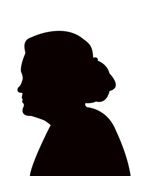 Woman Head Silhouette Vector — Stock Vector