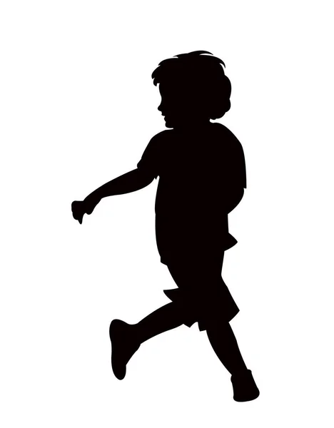 Хлопчик Біжить Силует Тіла Вектор — стоковий вектор