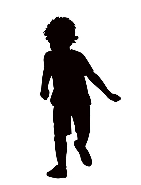 Ragazzo Che Corre Corpo Silhouette Vettore — Vettoriale Stock