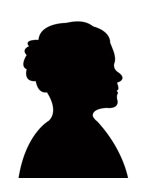 Una Mujer Cabeza Silueta Vector — Vector de stock