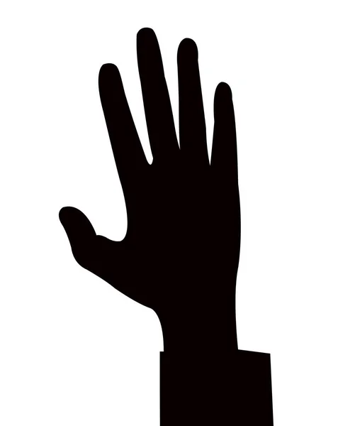 Ein Hand Silhouetten Vektor — Stockvektor