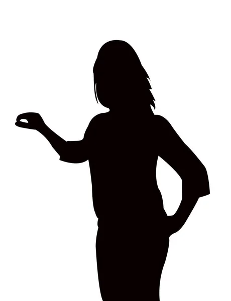 Eine Frau Körper Silhouette Vektor — Stockvektor