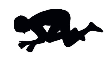 Bir çocuk uyuyan vücut silueti taşıyıcısı