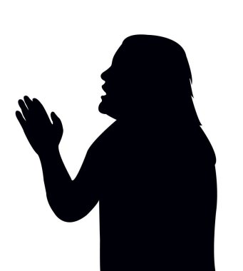 Kadın baş siluet vektörü konuşuyor