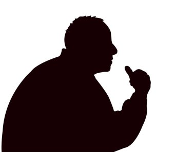 Bir erkek baş siluet vektörü