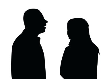 birkaç sohbet, siluet vektör yapma