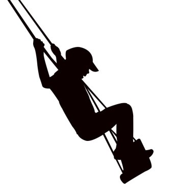 sallanan bir çocuk, siluet vektör