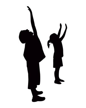 erkek ve kız arıyor, siluet vektör