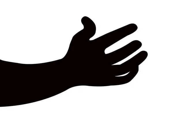 Een Hand Silhouet Vector — Stockvector