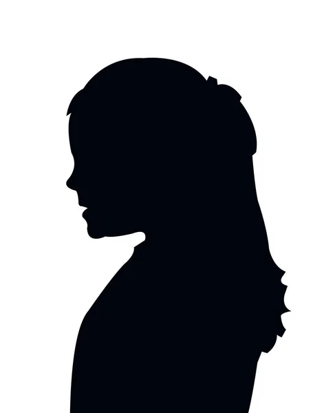 Een Meisje Hoofd Silhouet Vector — Stockvector