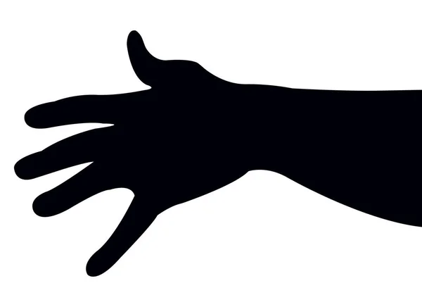 Een Hand Silhouet Vector — Stockvector