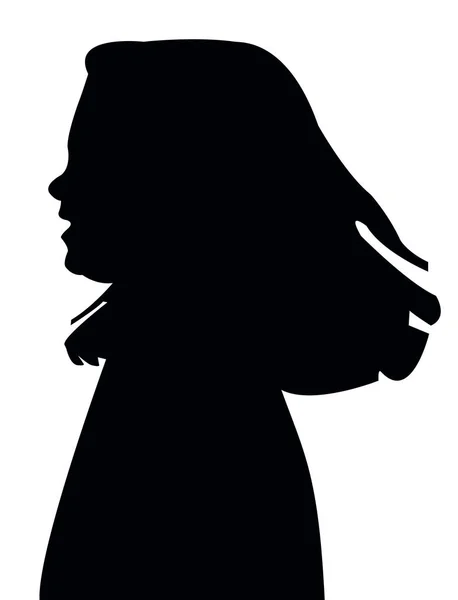 Une Fille Tête Silhouette Vecteur — Image vectorielle