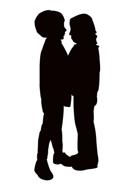 Friends Together Silhouette Vector — Stock Vector