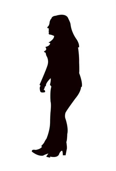 Une Femme Marche Silhouette Vecteur — Image vectorielle