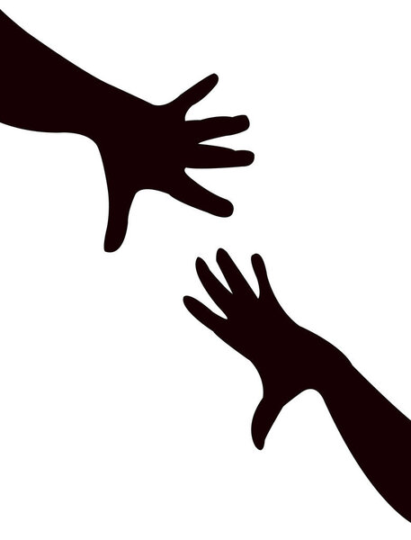 a pair hands silhouette vector