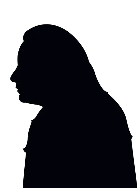 Woman Head Silhouette Vector — Stock Vector