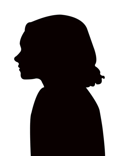 Une Fille Tête Silhouette Vecteur — Image vectorielle