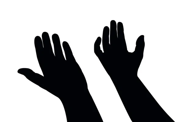 Une Paire Mains Silhouette Vecteur — Image vectorielle
