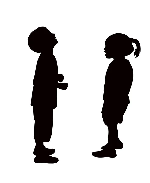 sohbet yapan iki kız, siluet vektör