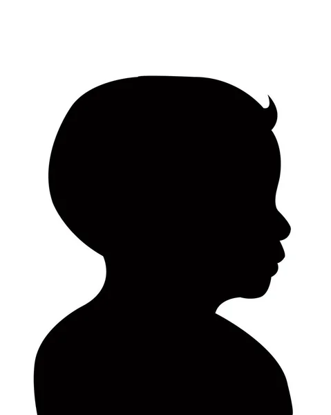 Een Baby Jongen Hoofd Silhouet Vector — Stockvector