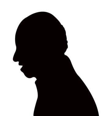 Bir erkek baş siluet vektörü