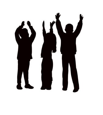 Kızlar sohbet ediyor, siluet vektörü