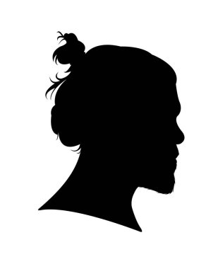 Bir erkek baş siluet vektörü