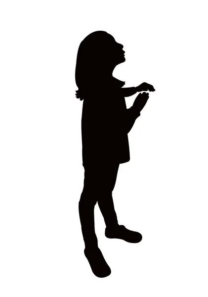 Corpo Ragazza Silhouette Vettore — Vettoriale Stock