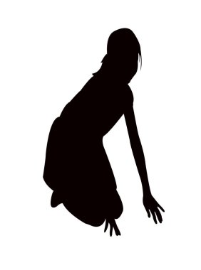bir kız vücudu siluet vektörü