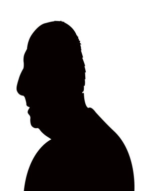 Bir erkek baş siluet vektörü