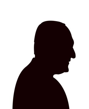 Bir erkek baş siluet vektörü