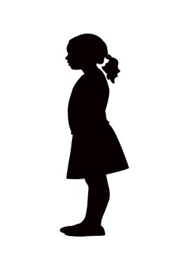 vücut siluet vektör ayakta bir kız