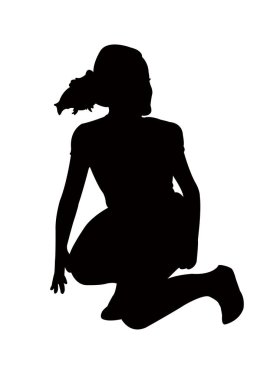 bir kız vücudu siluet vektörü