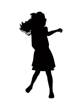 bir kız dans vücut siluet vektör
