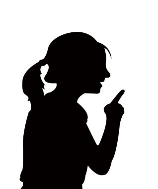 kız konuşan kafa siluet vektörü