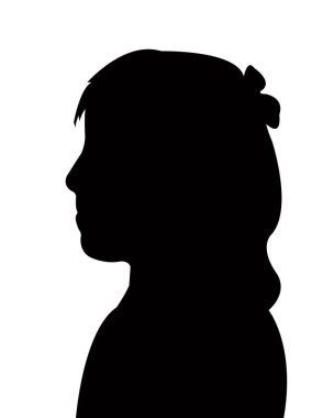 bir kız baş siluet vektörü