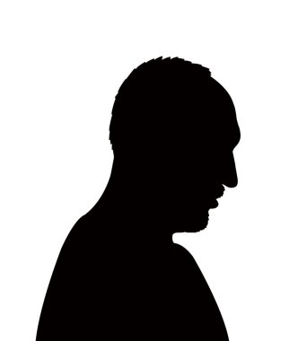 Bir erkek baş siluet vektörü