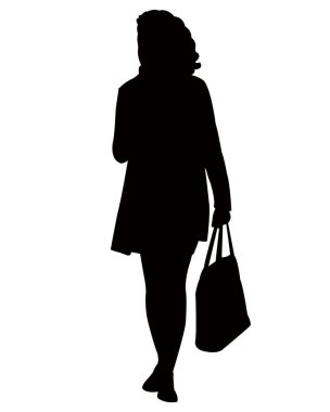 bir kadın yürüyen siluet vektör