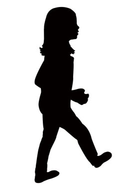 vücut siluet vektörü yürüyen bir kız