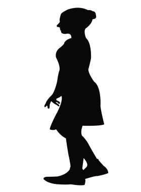 vücut siluet vektörü yürüyen bir kız