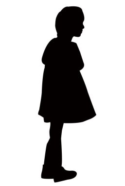 vücut siluet vektör ayakta bir kız