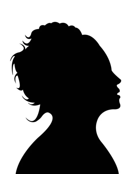 Femme Tête Silhouette Vecteur — Image vectorielle