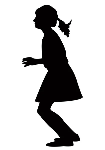 Corpo Ragazza Silhouette Vettore — Vettoriale Stock