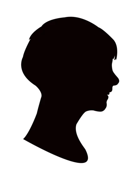 Vecteur Silhouette Tête Enfant — Image vectorielle