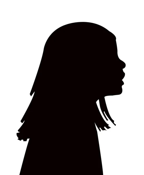 Ein Mädchen Kopf Silhouette Vektor — Stockvektor