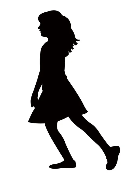 Ein Mädchen Das Körpersilhouetten Vektor Geht — Stockvektor